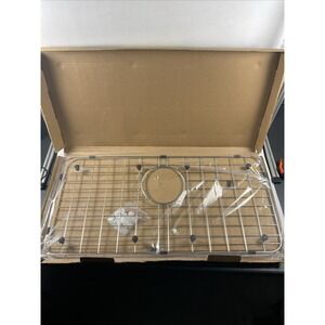 Serene Valley Sink Bottom Grid 25-1/8" x 12-7/8", Centered Drain with Corner ...